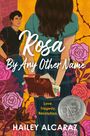 "Rosa By Any Other Name", "Love. Tragedy. Revolution." Eine Frau mit langem Haar hält ein Tagebuch, ein Mann im Hintergrund.