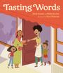 "Tasting Words", Dezh Azaad und Nelly Buchet. Zwei Frauen und zwei Mädchen begrüßen sich freundlich an einer Tür.