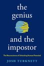 "The Genius and the Impostor" von Josh Turknett. Eine stilisierte Illustration eines Kopfes aus bunten Streifen.