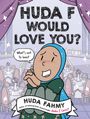 „HUDA F WOULD LOVE YOU?“, „What’s not to love?“, „HUDA FAHMY“. Illustration einer Figur in einem eleganten Saal.