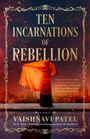 "Ten Incarnations of Rebellion" steht in großen goldenen Buchstaben. Eine Person in leuchtend orangefarbenem Stoff.