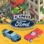 „FIND Ford“ steht zentral. Oben: Stadt-Szene, Personen, Bäume, Autos. Unten: Zwei bunte Autos.