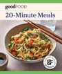 "goodFOOD: 20-Minute Meals" steht oben. Darunter ein Nudelgericht mit Gemüse, rechts Essstäbchen. Ein rundes Siegel: "gf tasted tested trusted".