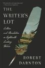 „The Writer's Lot. Culture and Revolution in Eighteenth-Century France“ von Robert Darnton. Eine Feder mit Stadtansicht.