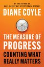 Text: "Diane Coyle, The Measure of Progress, Counting What Really Matters." Oben eine Wetterstation auf orangefarbenem Hintergrund.