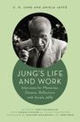 Text: "Jung's Life and Work: Interviews for Memories, Dreams, Reflections" von C. G. Jung und Aniela Jaffé. Bearbeitet von Sonu Shamdasani. Darunter ein Schwarz-Weiß-Foto eines Mannes.