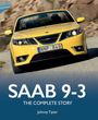 „SAAB 9-3: THE COMPLETE STORY“ von Johnny Tipler. Gelbes Cabrio fährt auf kurviger Straße.