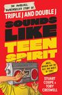 Buchtitel: "Sounds Like Teen Spirit", Illustration: Mensch mit Radio als Kopf, Victory-Zeichen, roter Hintergrund.