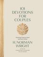 "101 Devotions for Couples" von H. Norman Wright. Ein goldfarbenes Blätter-Emblem ziert die Mitte.