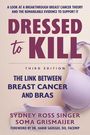 Text: "Dressed to Kill. The link between breast cancer and bras." Lila BH auf hellrosa Hintergrund.