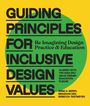 GUIDING PRINCIPLES FOR INCLUSIVE DESIGN VALUES. Re-Imagining Design Practice & Education. Gelber Hintergrund, grüner Kreis.