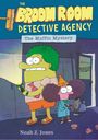 "The Broom Room Detective Agency: The Muffin Mystery" von Noah Z. Jones. Zwei Cartoon-Detektive mit Taschenlampe bei Nacht.