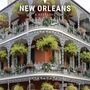 "NEW ORLEANS A KEEPSAKE. Gary J. Sikorski." Ein Gebäude mit verzierten Balkonen und üppigen Pflanzen.