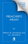 Blauer Hintergrund mit dem Text "PREACHER'S WRATH" und Autoren "William W. Johnstone und J.A. Johnstone", kleines "k"-Logo.