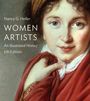 "Women Artists: An Illustrated History, 5th Edition" von Nancy G. Heller. Ein Gemälde einer Frau in rotem Gewand.