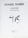 Samuel Barber: Canzone, Noten