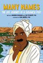 "Many Names: The Life Journey of a Sudanese Poet" von Moneim Rahama. Illustration zeigt einen Sudanesen vor Bergkulisse.