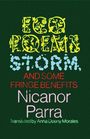 Text: "ECO POEMS, STORM, AND SOME FRINGE BENEFITS, Nicanor Parra, Translated by Anna Deeny Morales." Vielfältige Schriftarten.
