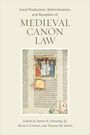 "Local Production, Administration, and Reception of Medieval Canon Law." Text oben, Gemälde mit Figuren in der Mitte.