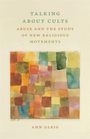 Text: "Talking About Cults: Abuse and the Study of New Religious Movements" von Ann Gleig. Illustration aus bunten Farbblöcken.