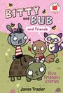 "BITTY and BUB and Friends" in großen Buchstaben über niedlichen Tiercharakteren, pastellfarben gezeichnet.