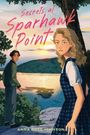 "Secrets at Sparhawk Point" von Anna Rose Johnson. Ein Mädchen und ein Junge stehen vor einem See bei Sonnenuntergang.