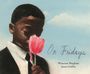 „On Fridays“ von Winsome Bingham und Jason Griffin. Ein Junge riecht an einer rosa Tulpe vor blauem Himmel.