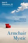 Titel: "Armchair Mystic". Autor: Mark E. Thibodeaux, SJ. Ein roter Sessel in einer weiten Landschaft unter blauem Himmel.