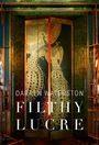 Text: "DARREN WATERSTON" und "FILTHY LUCRE". Eine kunstvolle, goldene Pfauenillustration auf Türen.