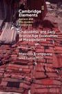 Text: "Cambridge Elements. Chalcolithic and Early Bronze Age Economies of Mesopotamia. Marcella Frangipane and Lucia Mori." Im Hintergrund bunte Stoffe.
