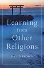 "Learning from Other Religions" und "David Brown" auf einem Cover mit einem Torii bei Sonnenuntergang am Meer.
