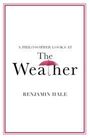 Text: "A Philosopher Looks at The Weather, Benjamin Hale." Ein rosa Regenschirm ersetzt das "t" in "Weather".