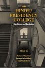 Text: "The Hindu/Presidency College: Excellence and Exclusion. Edited by Rochona Majumdar, Sakanya Sarbadhikary, Upal Chakrabarti."  
Hintergrund: Historische Treppe in einem Gebäude.