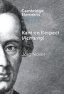Text: "Kant on Respect (Achtung) Jörg Noller." Illustration eines halben Gesichts eines älteren Mannes mit detaillierten Zügen.
