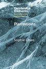 Text: "Cambridge Elements Environmental Humanities", "Plantations", "Sophie Chao". Hintergrund: Gefrorenes Eis mit Rissen.