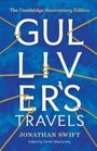 "The Cambridge Anniversary Edition. Gulliver's Travels. Jonathan Swift. Edited by David Womersley. Blauer Hintergrund."
