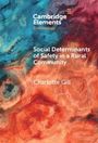 "Social Determinants of Safety in a Rural Community", Charlotte Gill. Hintergrund: farbenfrohes, abstraktes Muster in Blau und Rot.