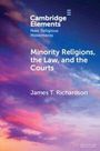 Titel: "Minority Religions, the Law, and the Courts"; Autor: James T. Richardson. Hintergrund mit farbenfrohem Himmel.
