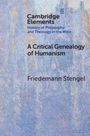 Cambridge Elements: A Critical Genealogy of Humanism von Friedemann Stengel. Hintergrund in Blau- und Lilatönen.