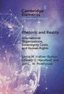 "Cambridge Elements, International Relations. Rhetoric and Reality, Emilie M. Hafner-Burton, Edward D. Mansfield, Jon C.W. Pevehouse." Im Hintergrund ist ein abstraktes Netzwerk vor einem lila- und blaufarbenen Raum.
