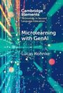 Text: "Cambridge Elements, Technology in Second Language Education, Microlearning with GenAI, Lucas Kohnke." Abstrakte Grafik mit bunten Linien und Punkten.