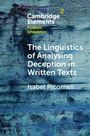 "Cambridge Elements Forensic Linguistics. The Linguistics of Analysing Deception in Written Texts. Isabel Picornell." Text auf blauem Hintergrund.