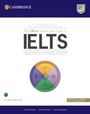Text: "The Official Cambridge Guide to IELTS for Academic & General Training." Oben ist ein blaues Band mit einem Logo und "Cambridge". Unten ein Kreis in vier Farben.