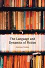 "The Language and Dynamics of Fiction, Andreas Stokke." Bücherregal mit vielen Büchern in unterschiedlichen Farben im Hintergrund.