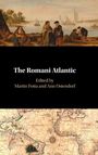 "The Romani Atlantic," herausgegeben von Martin Fotta und Ann Ostendorf. Oben ein Gemälde, unten eine historische Weltkarte.