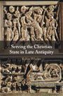 "Serving the Christian State in Late Antiquity" von Robin Whelan. Reliefs mit Szenen aus der Spätantike, viele Figuren.