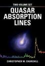 "Two-Volume Set" und "Quasar Absorption Lines" von Christopher W. Churchill. Ein heller Quasar mit Spektrallinien im Hintergrund.