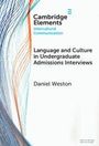 "Language and Culture in Undergraduate Admissions Interviews" von Daniel Weston. Abstraktes Muster links.