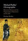 Oben steht: "Michael Psellos’ Chronographia". Darunter figürliche Darstellung zweier Menschen in byzantinischer Kleidung.
