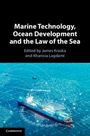 "Marine Technology, Ocean Development and the Law of the Sea" steht in weißer Schrift über einem Frachtschiff auf offener See.